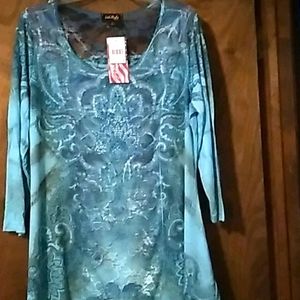 Paisley shark bite tunic